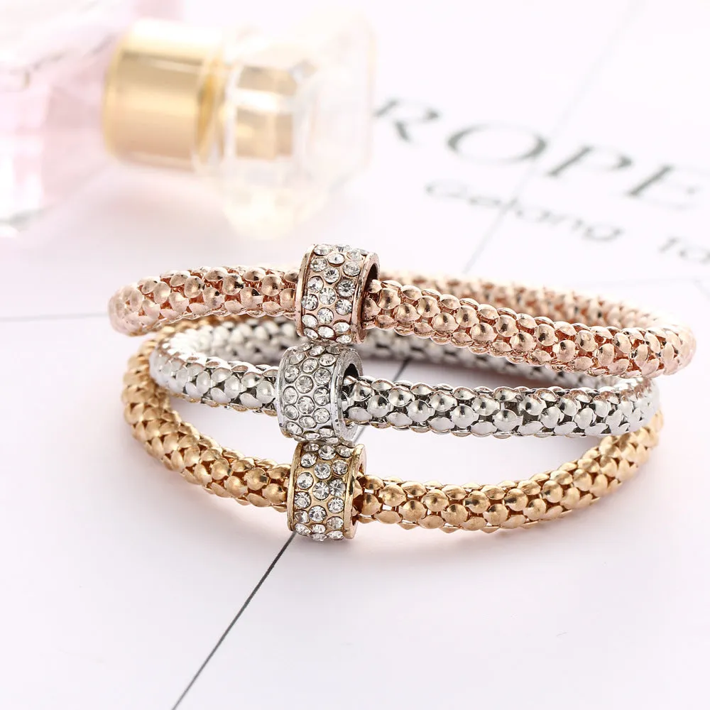 Circle Elastic Popcorn Bracelet Three-piece Set