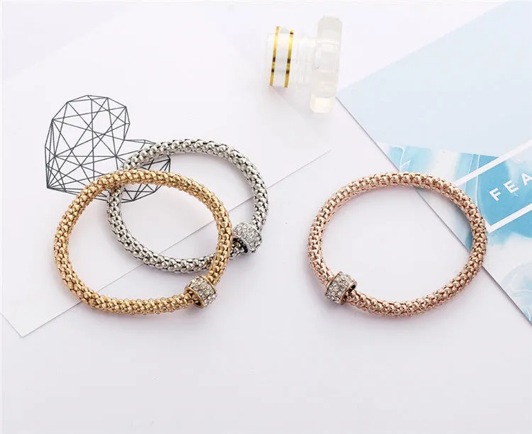 Circle Elastic Popcorn Bracelet Three-piece Set