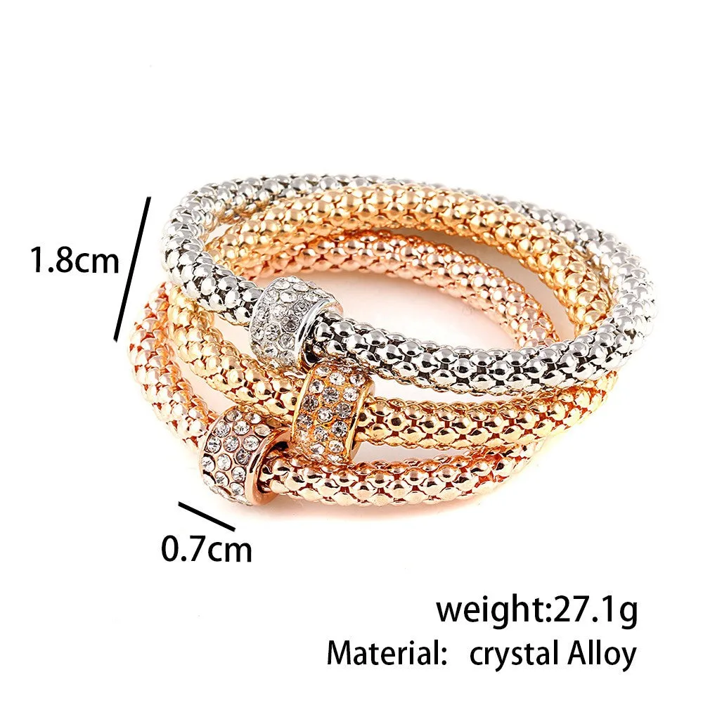 Circle Elastic Popcorn Bracelet Three-piece Set