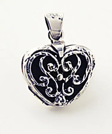 Collection Santa Pacheco ~ Locket "Small Heart with Openwork" 2 pics .925 Silver