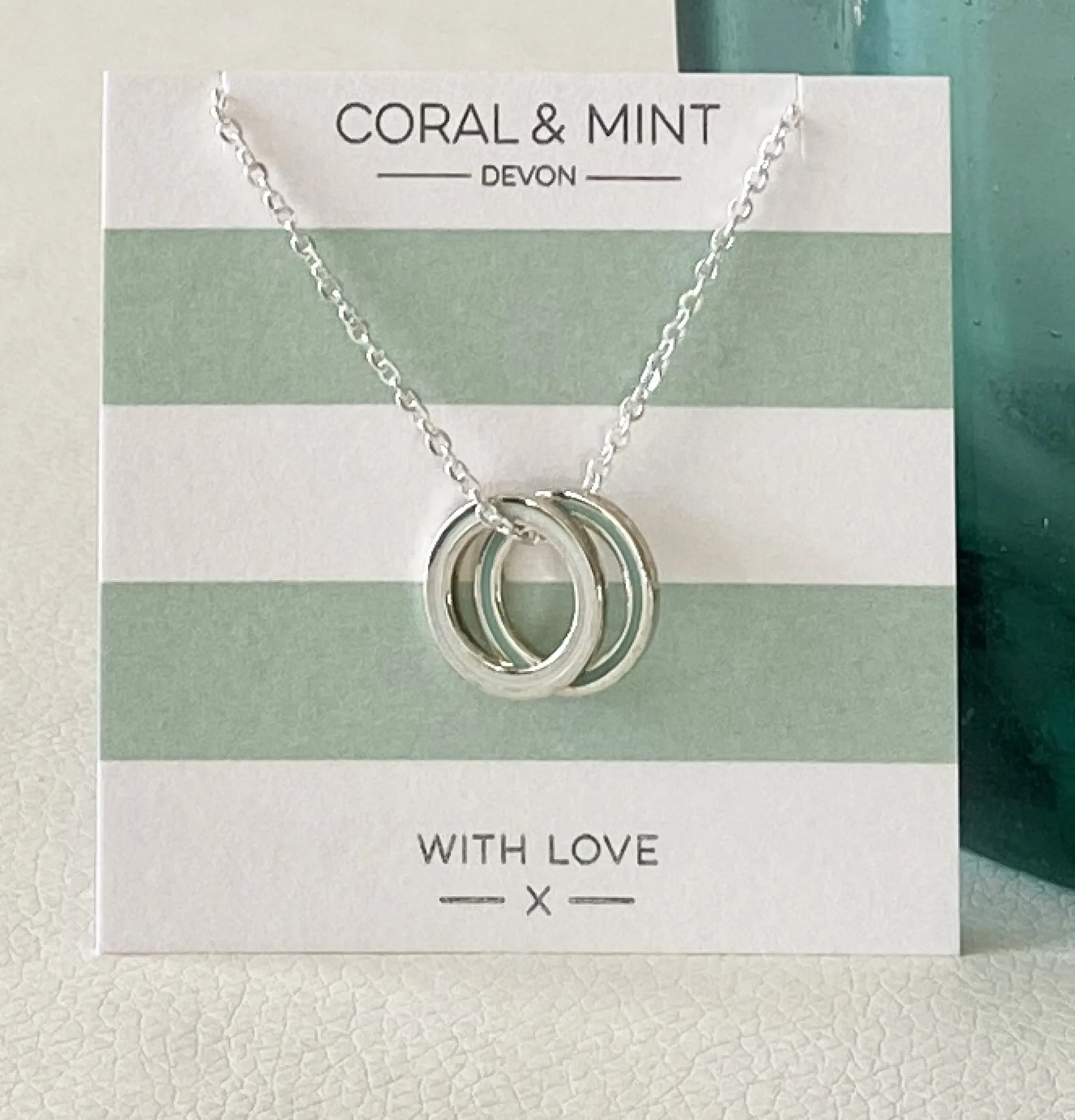 Coral And Mint Double Eternity Necklace - Light And Mint