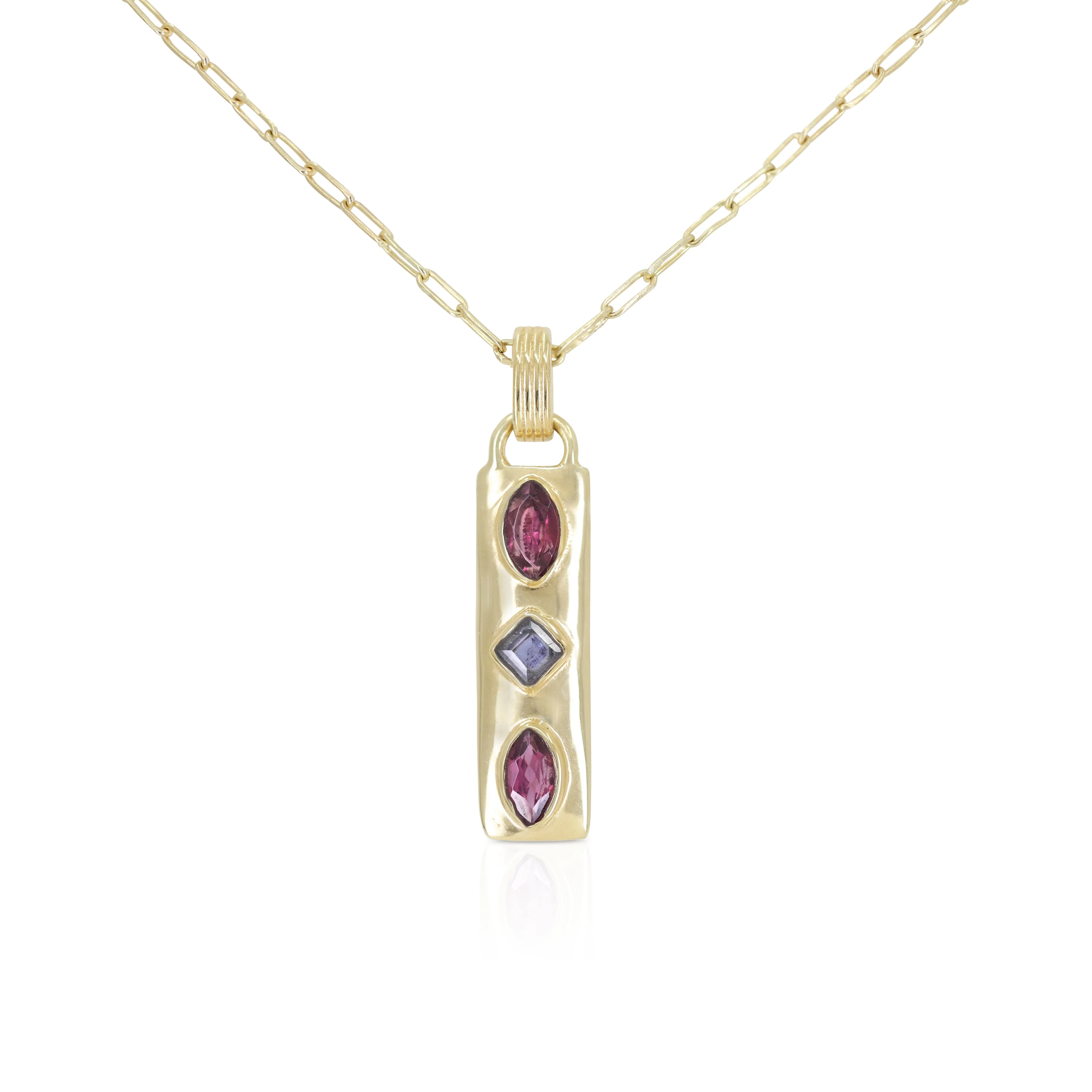 Coronet Iolite & Rhodolite Gold Necklace