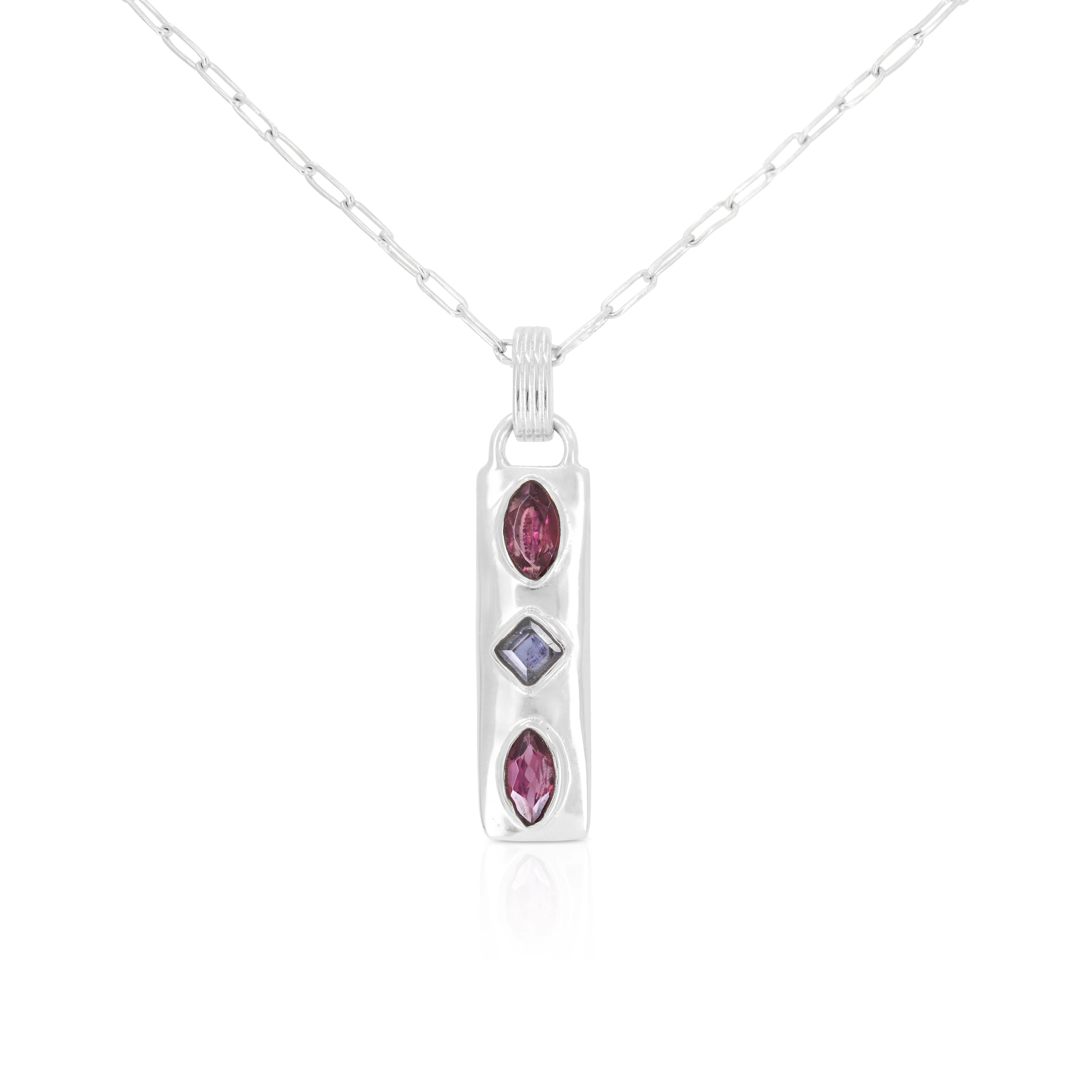 Coronet Iolite & Rhodolite Silver Necklace