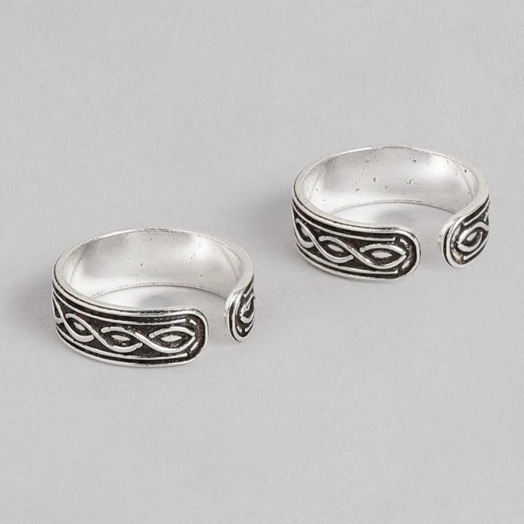 Criss Crossed 925 Sterling Silver Toe Ring