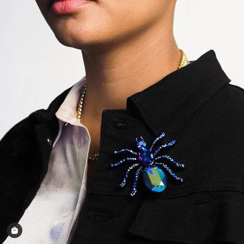 Crystal Sparkling Spider Brooch