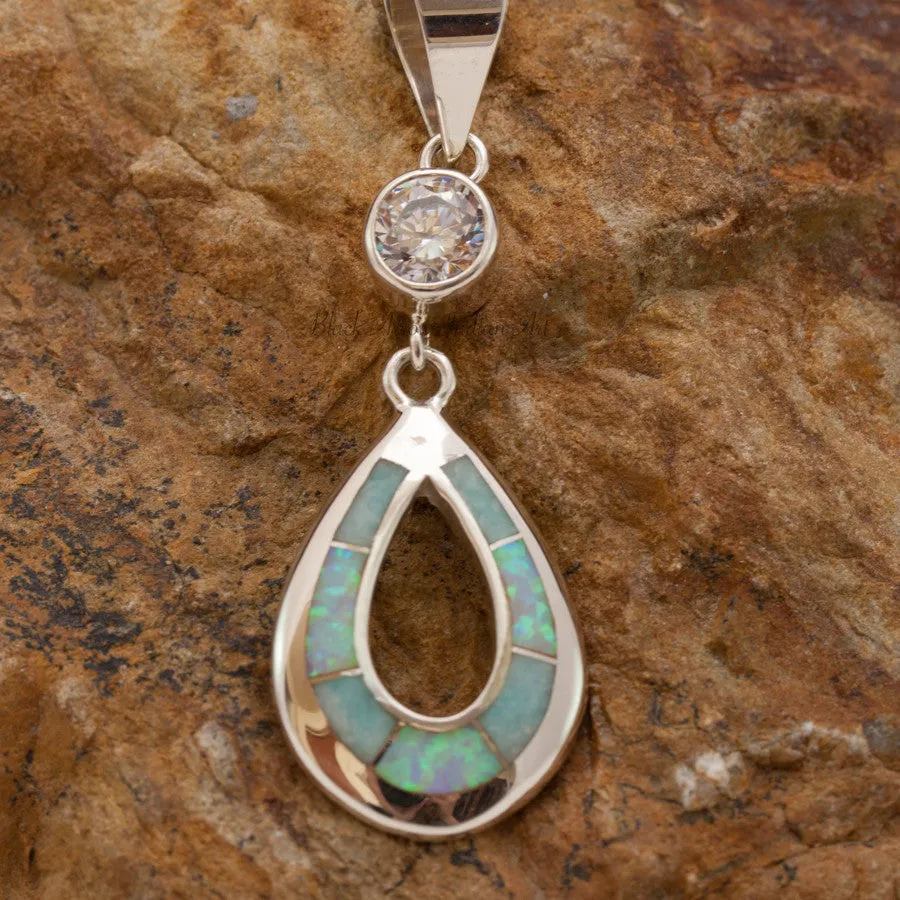 David Rosales Amazing Light Inlaid Sterling Silver Pendant w/ CZ