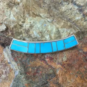 David Rosales Arizona Blue Inlaid Sterling Silver Pendant Slide