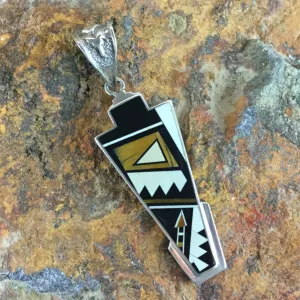 David Rosales Kayenta Fancy Inlaid Sterling Silver Pendant