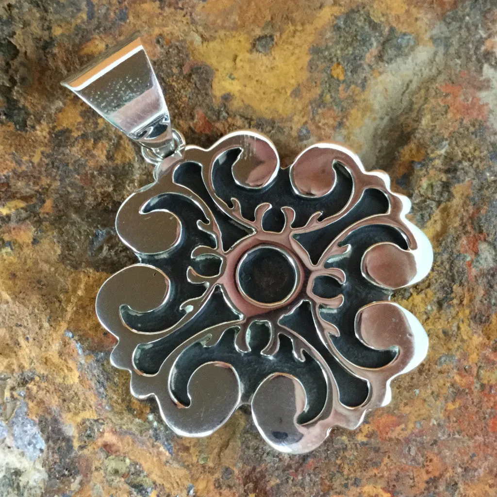 David Rosales Oxidized Sterling Silver Pendant