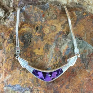 David Rosales Plum Crazy Inlaid Sterling Silver Necklace