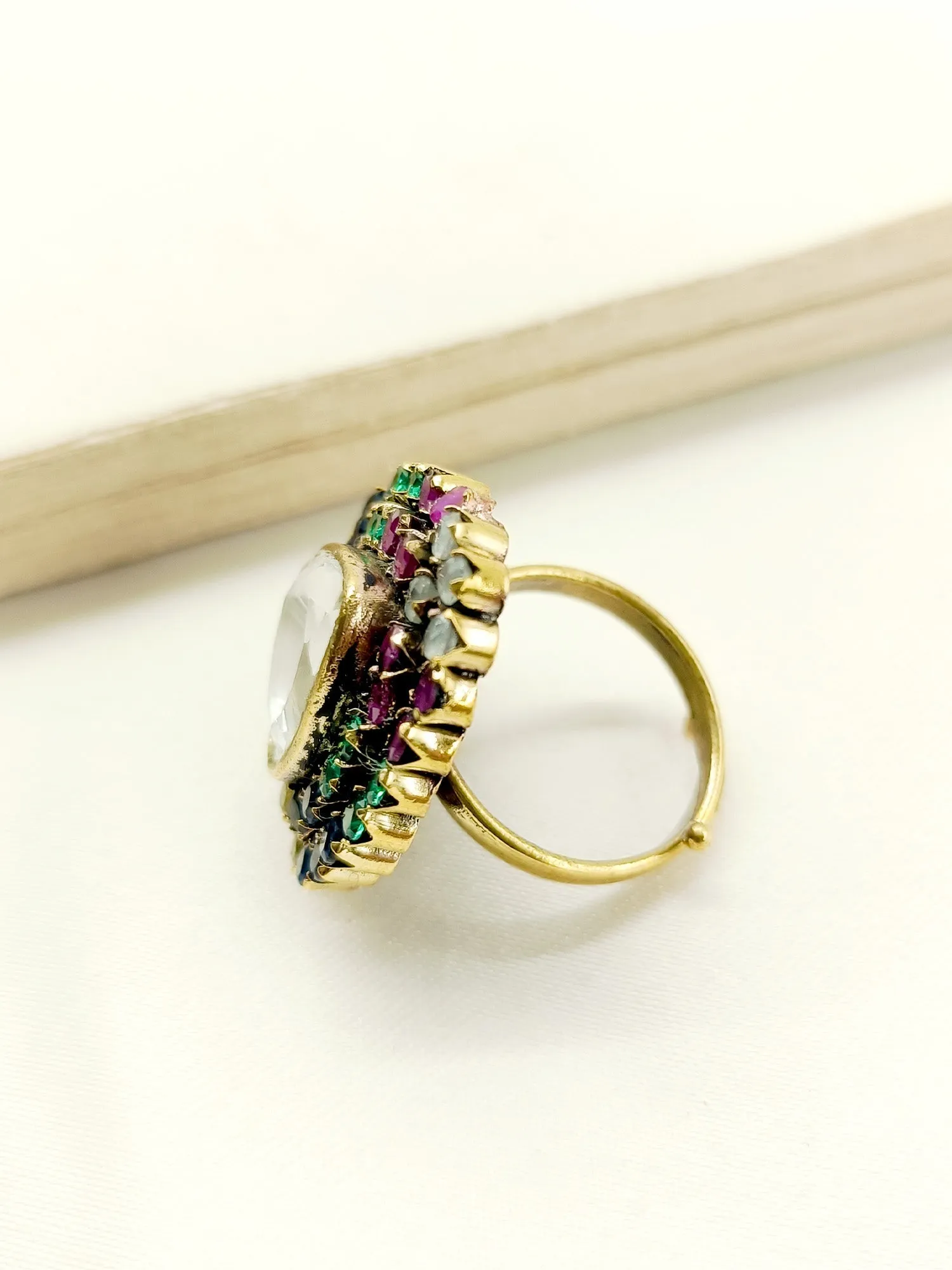 Debasmi Multi Colour Victorian Finger Ring