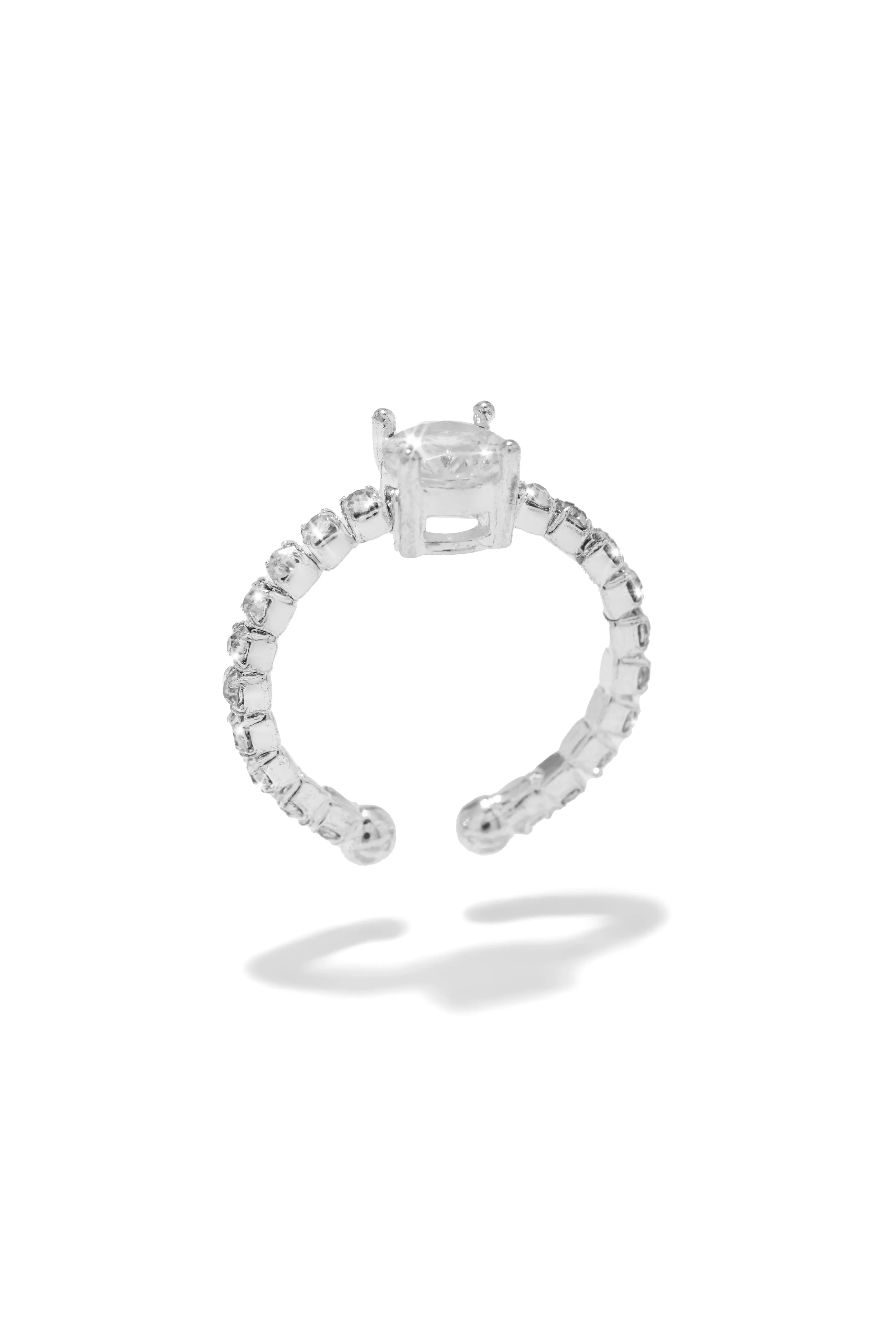 Diamonds Embellished Toe Ring - Silver