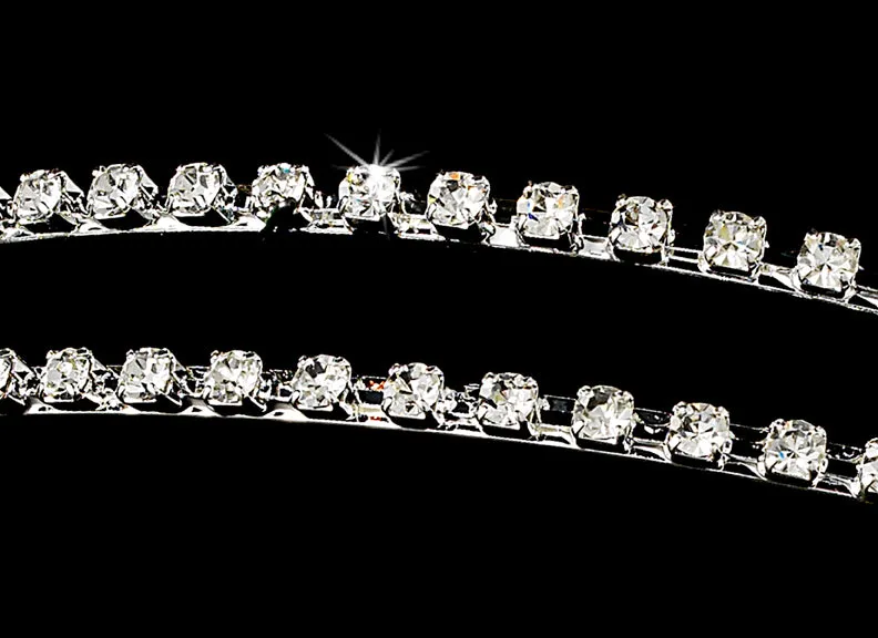 Double Row Sparkling Crystal Bridal Headband