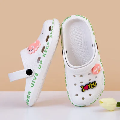 Dunnmall Hole Shoes Girls Big Head Beach Slippers Boys Non-Slip Eva Sandals Children's Sandals Closed Toe Drifting Shoes Wholesale