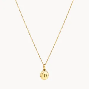 Engravable Oval Mini Locket Necklace in Gold