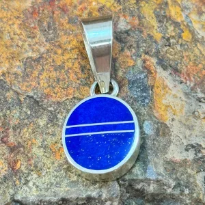 Estate Jewelry - Supersmith Lapis Inlaid Sterling Silver Pendant