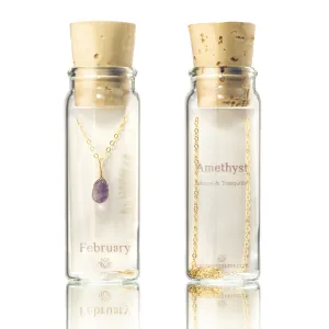 February Birthstone Necklace Bottle