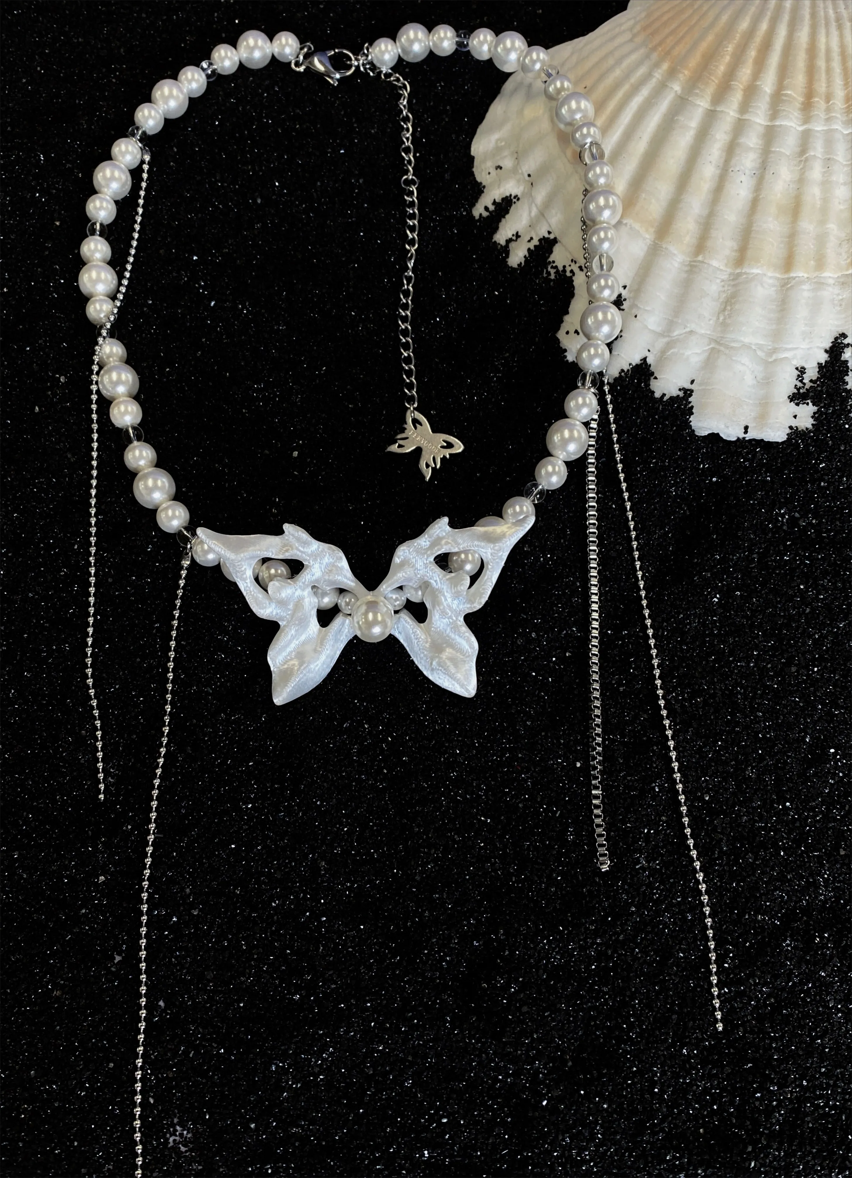 Fervooor Urban Mermaid Butterfly Pearl Necklace