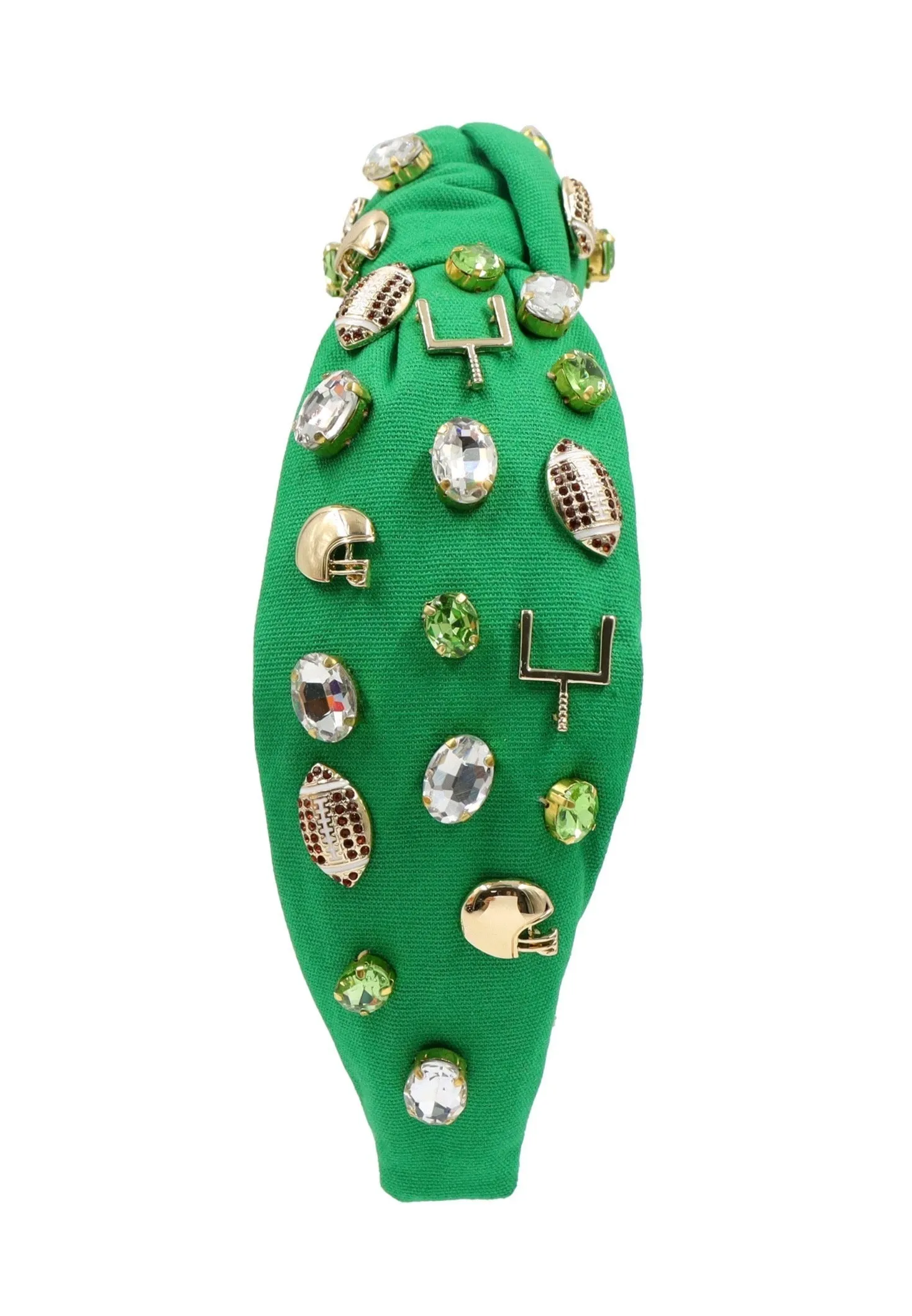 Football Jeweled Knot Headband (Green)