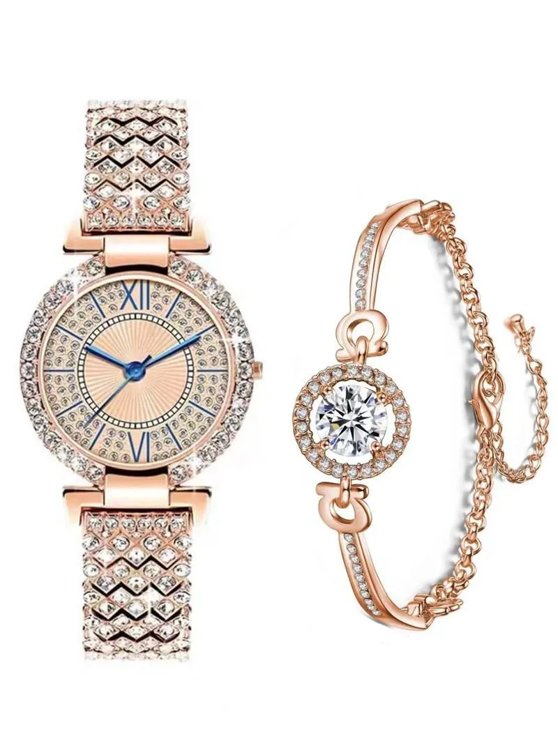 Full Diamond Women's Bracelet Luxury Trendy All-match Quartz Wrist Watch