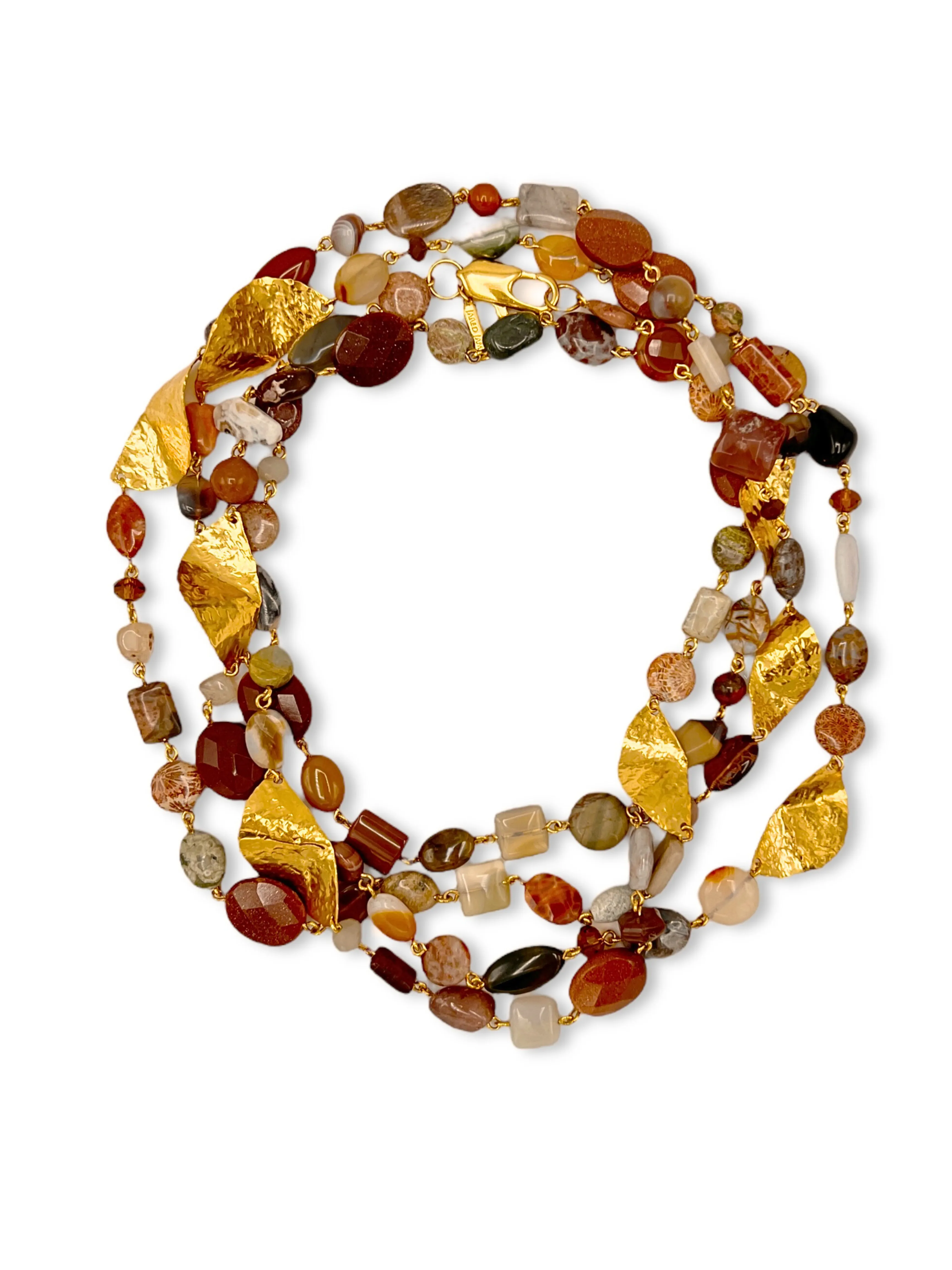 Geo Twist Gemstone Linked Necklace