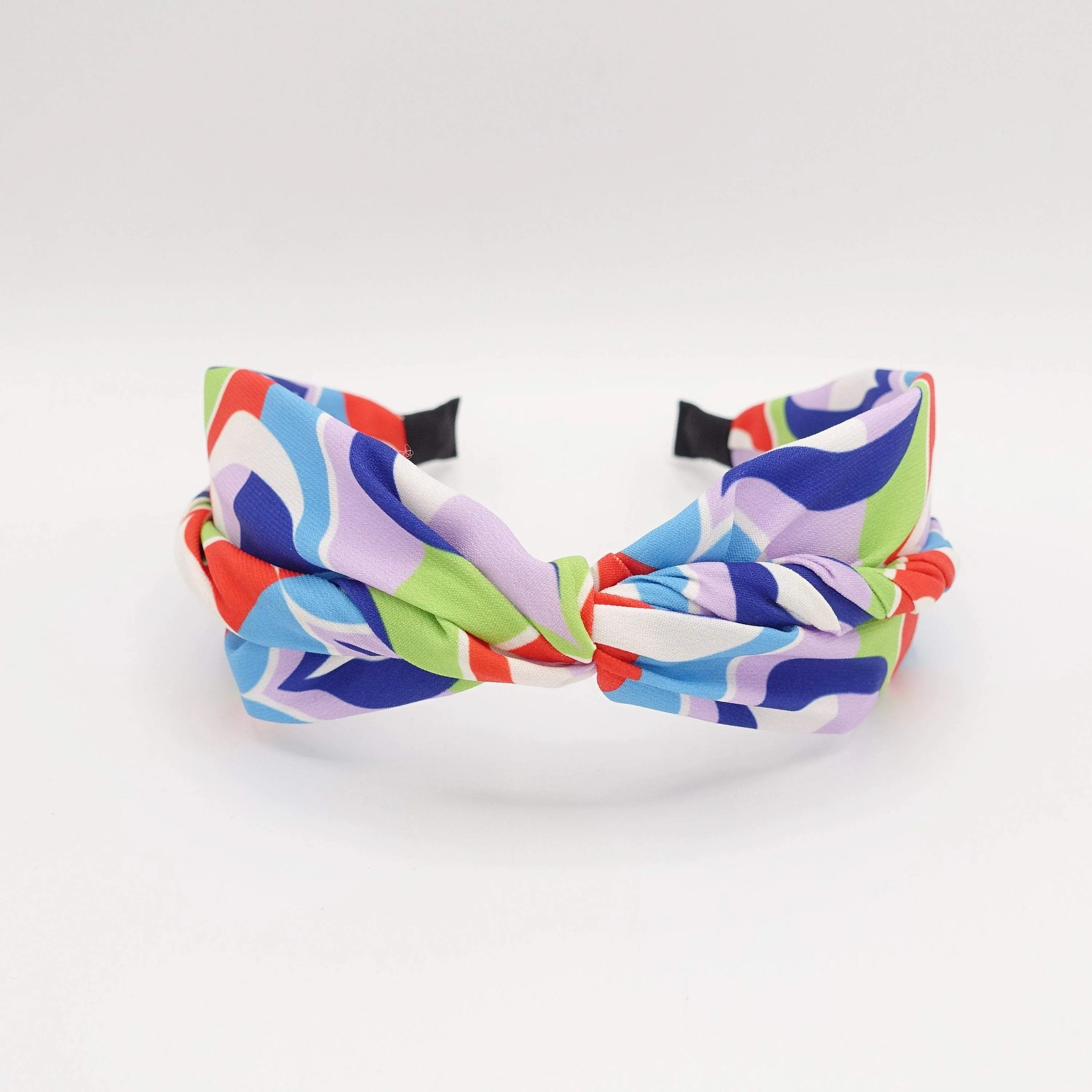 geometric color print cross headband stylish hair accessory for women