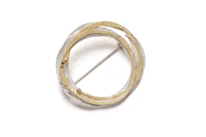 gold and silver wrap brooch- sterling silver and 18ct gold