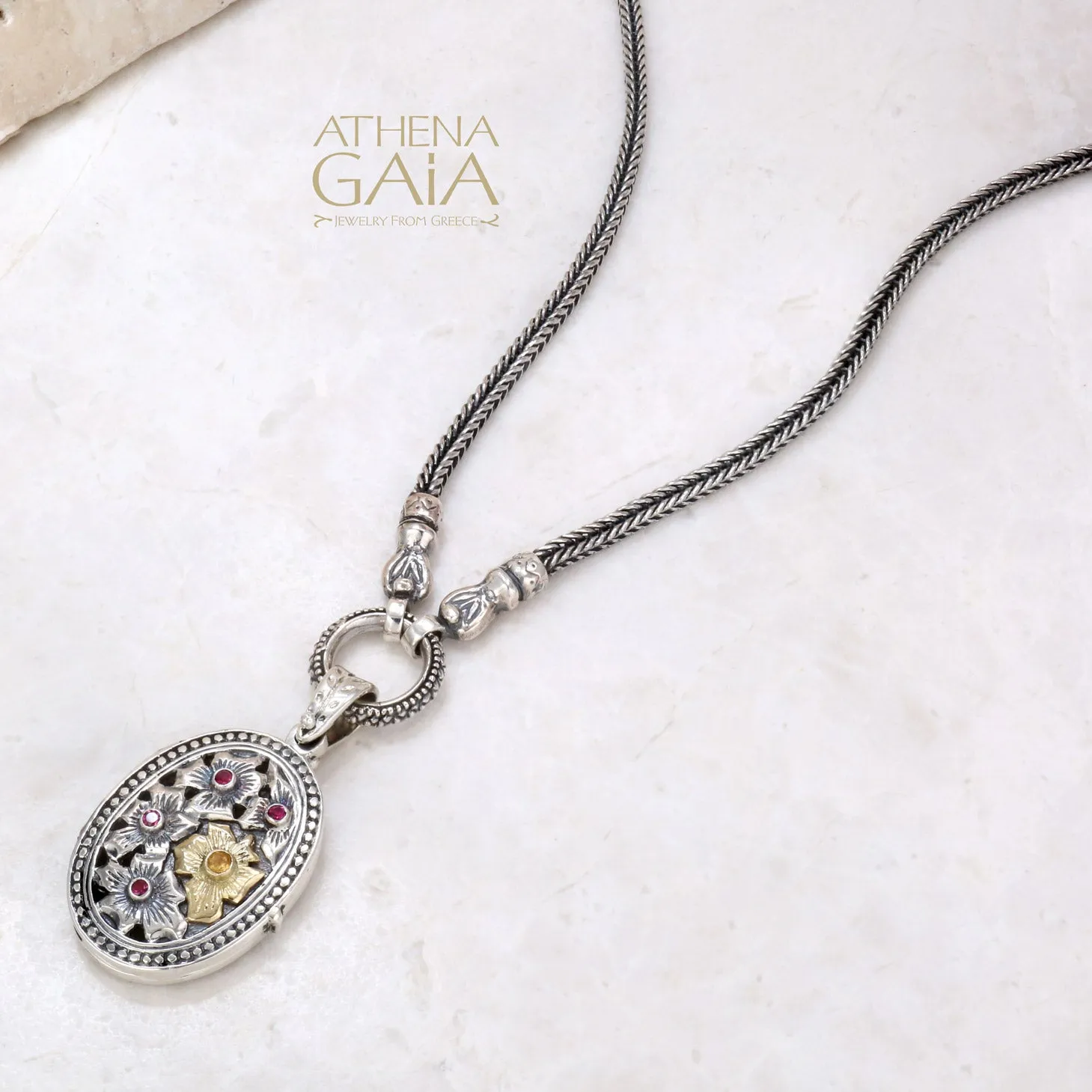 Gold Flower Field Locket