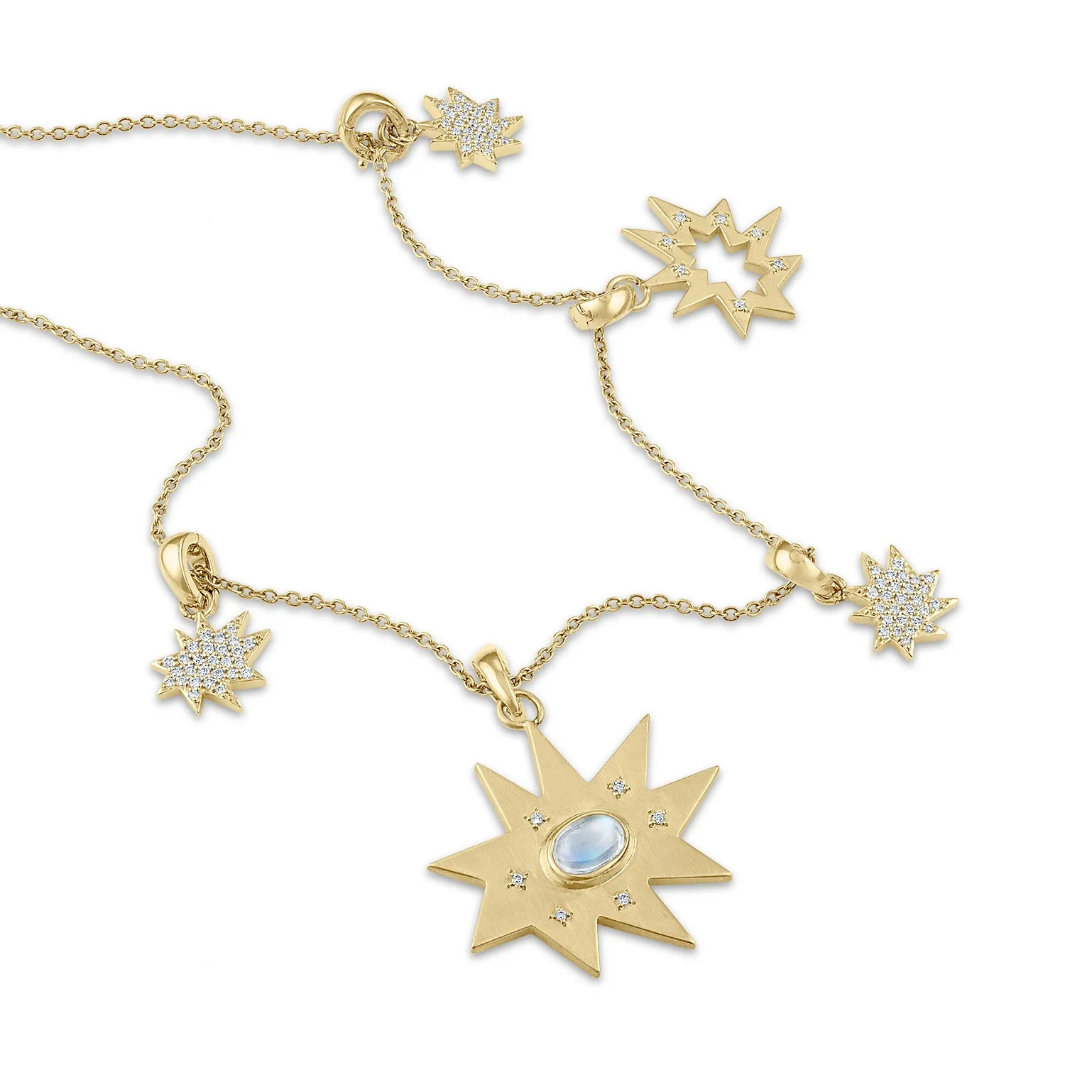 Gold Maxi KAPOW! with Charm with Moonstone