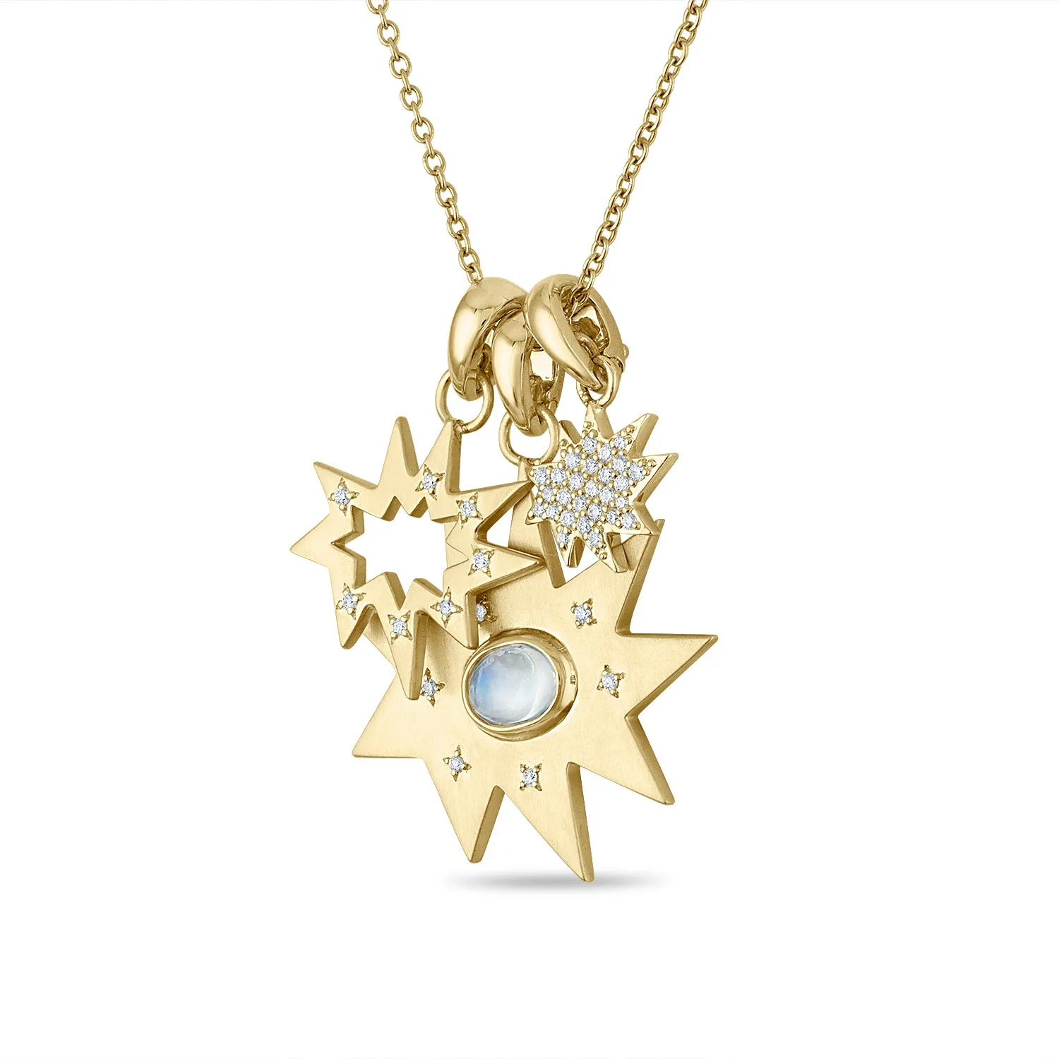 Gold Maxi KAPOW! with Charm with Moonstone