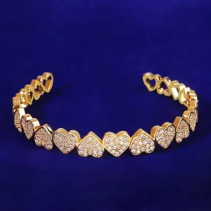 Gold Plated Heart Love Bracelet