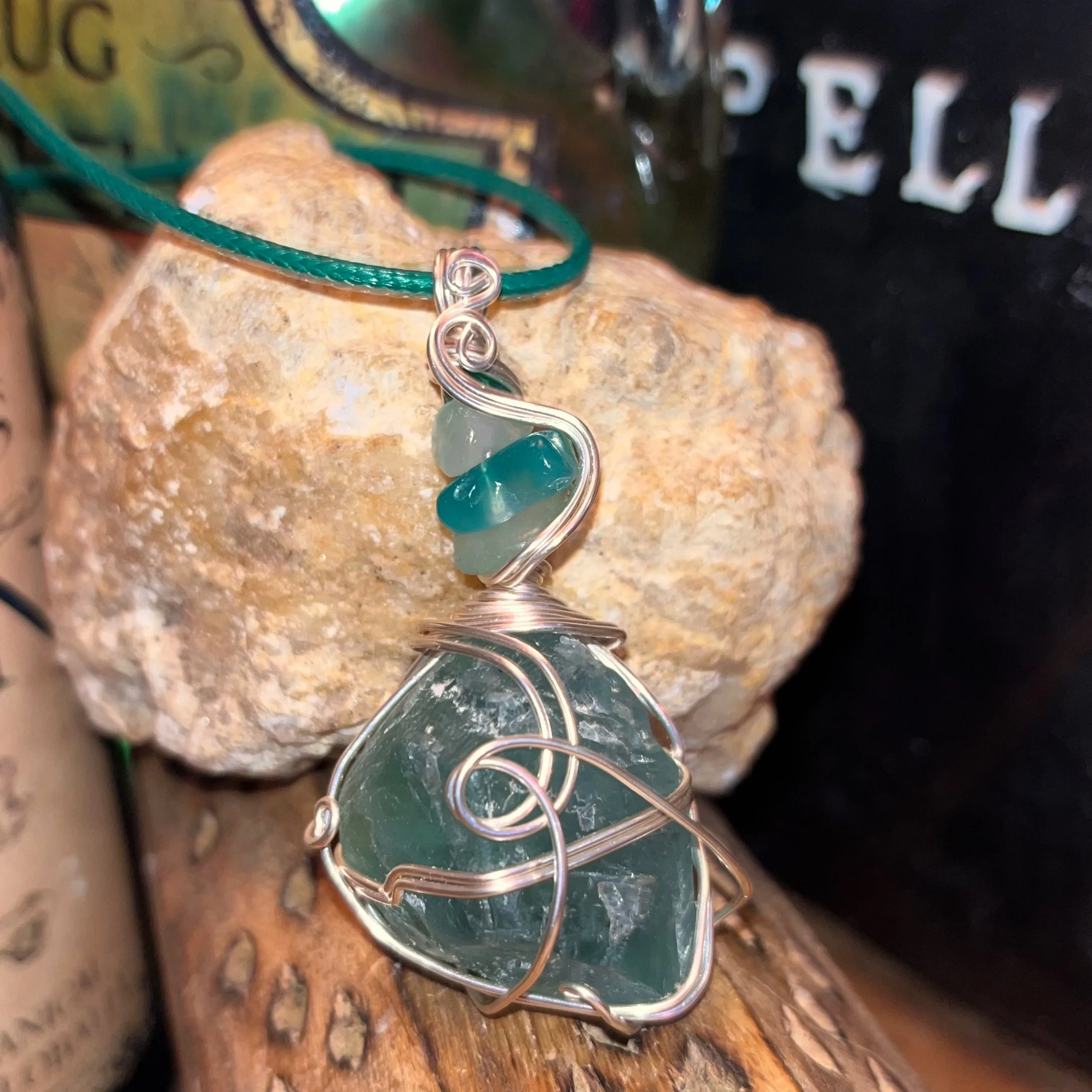 Green Fluorite Silver Necklace