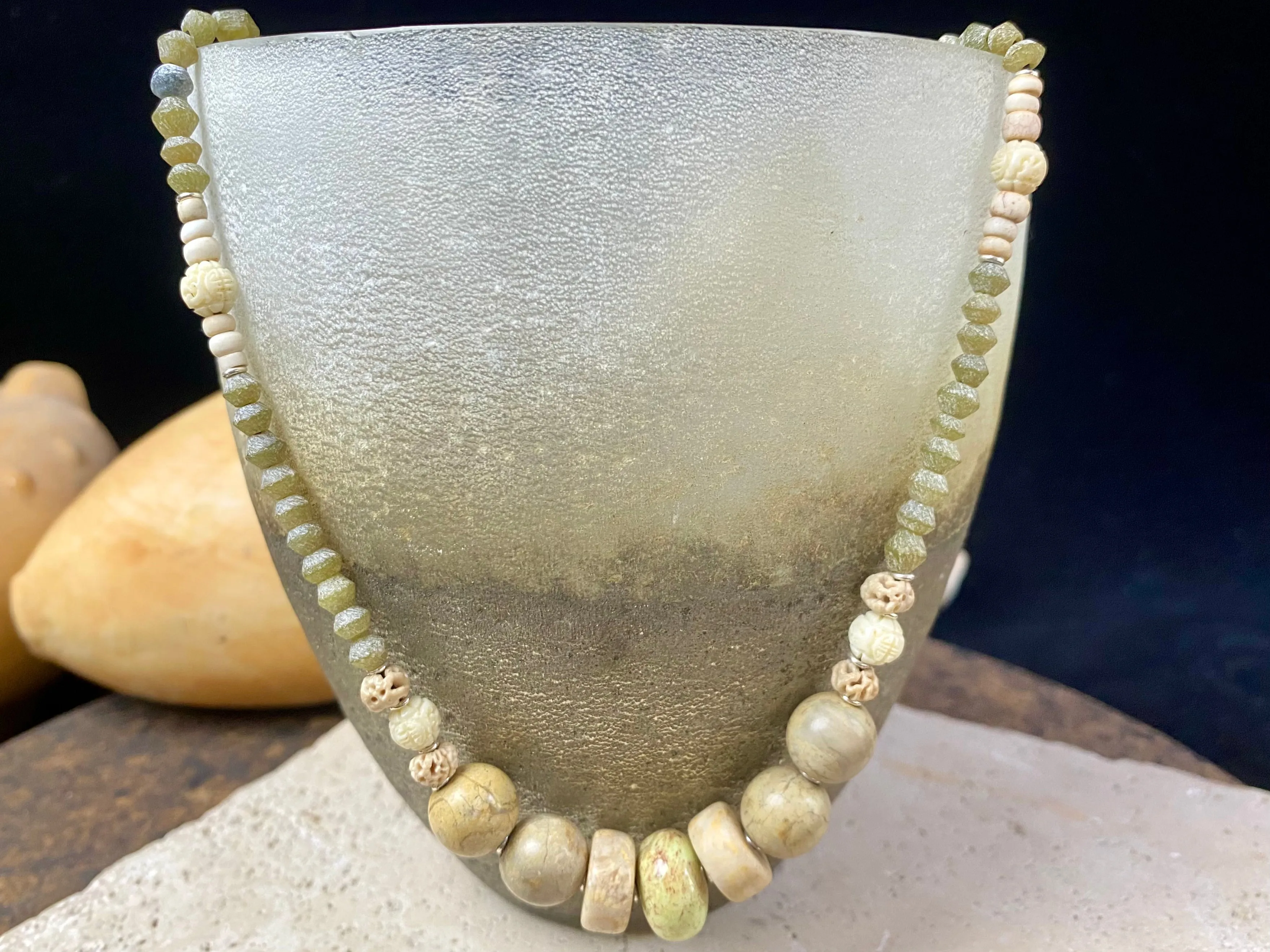 Green Stone Choker Necklace