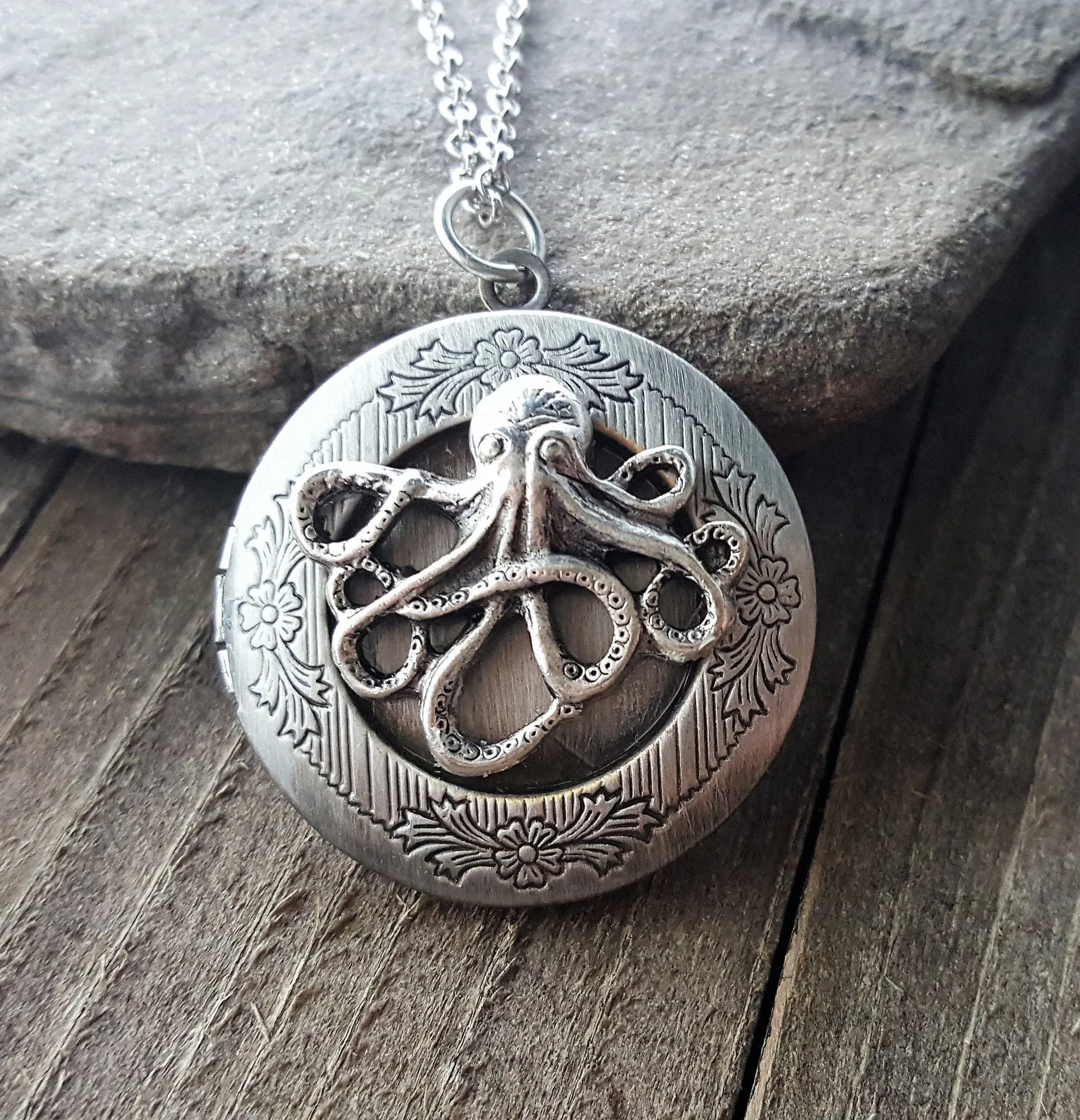 Handmade Octopus Locket Necklace