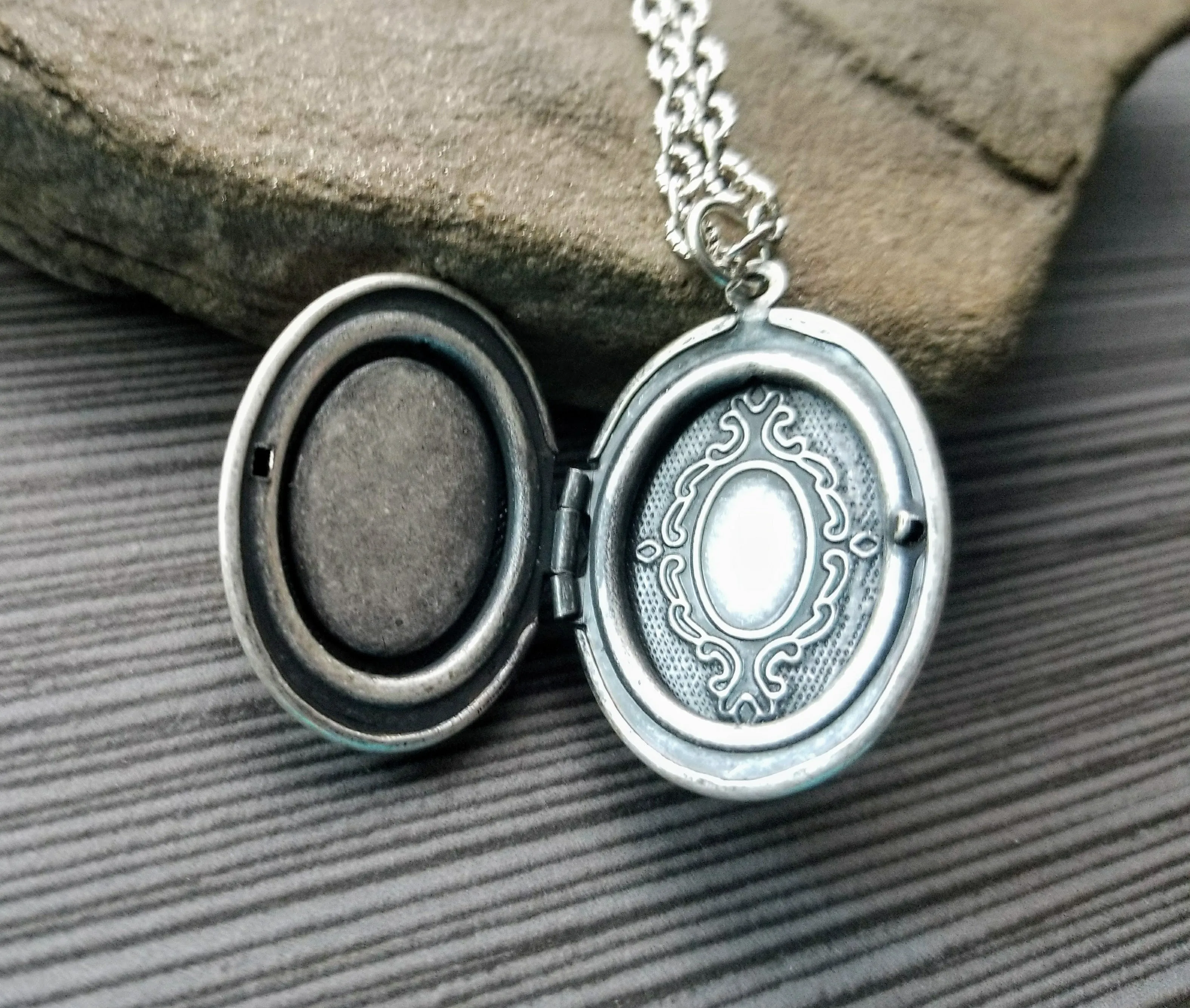 Handmade Silver Flower Locket Necklace