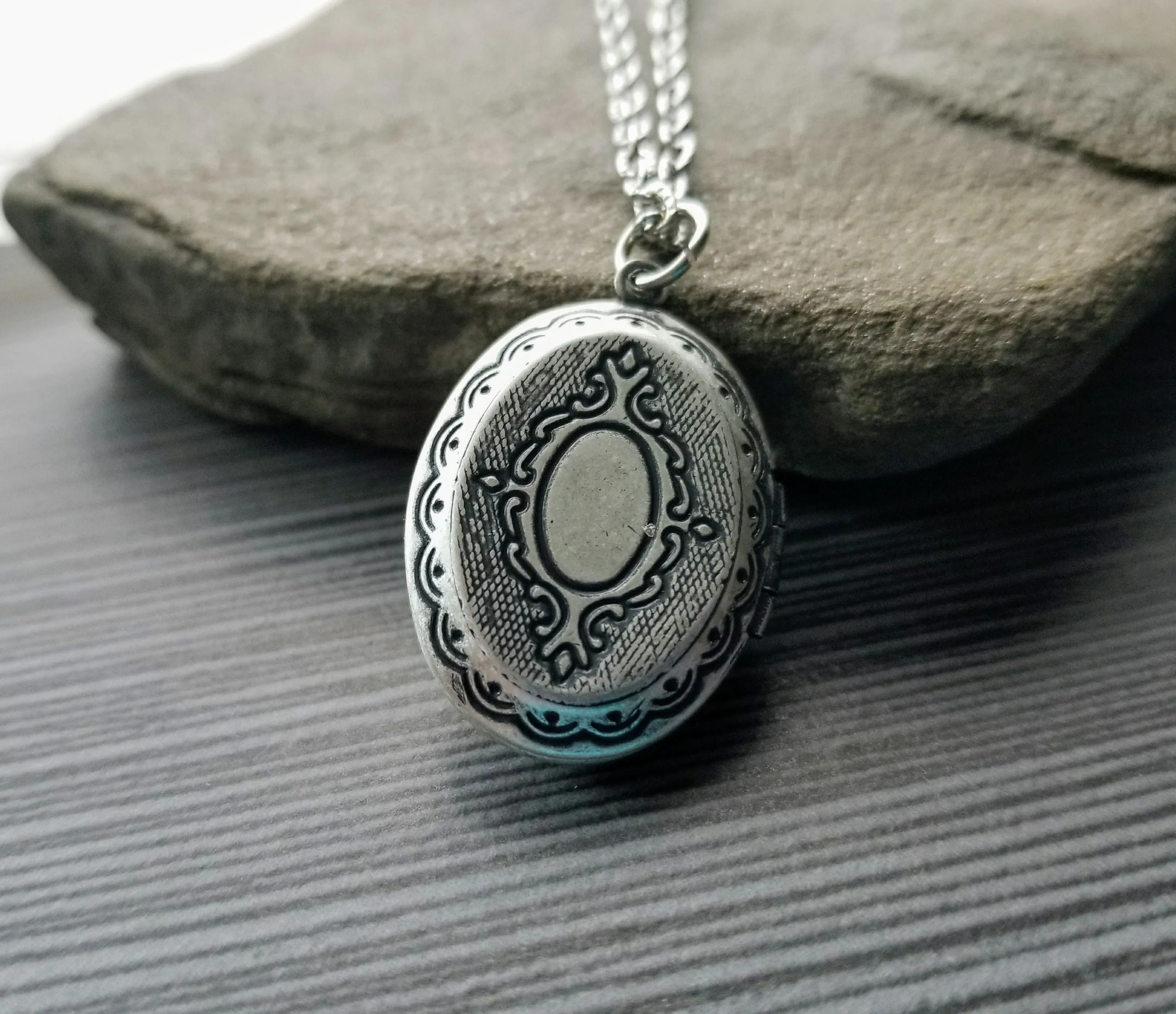 Handmade Silver Flower Locket Necklace