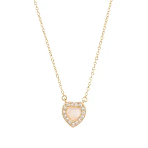 Heart Halo Necklace 14k gold vermeil