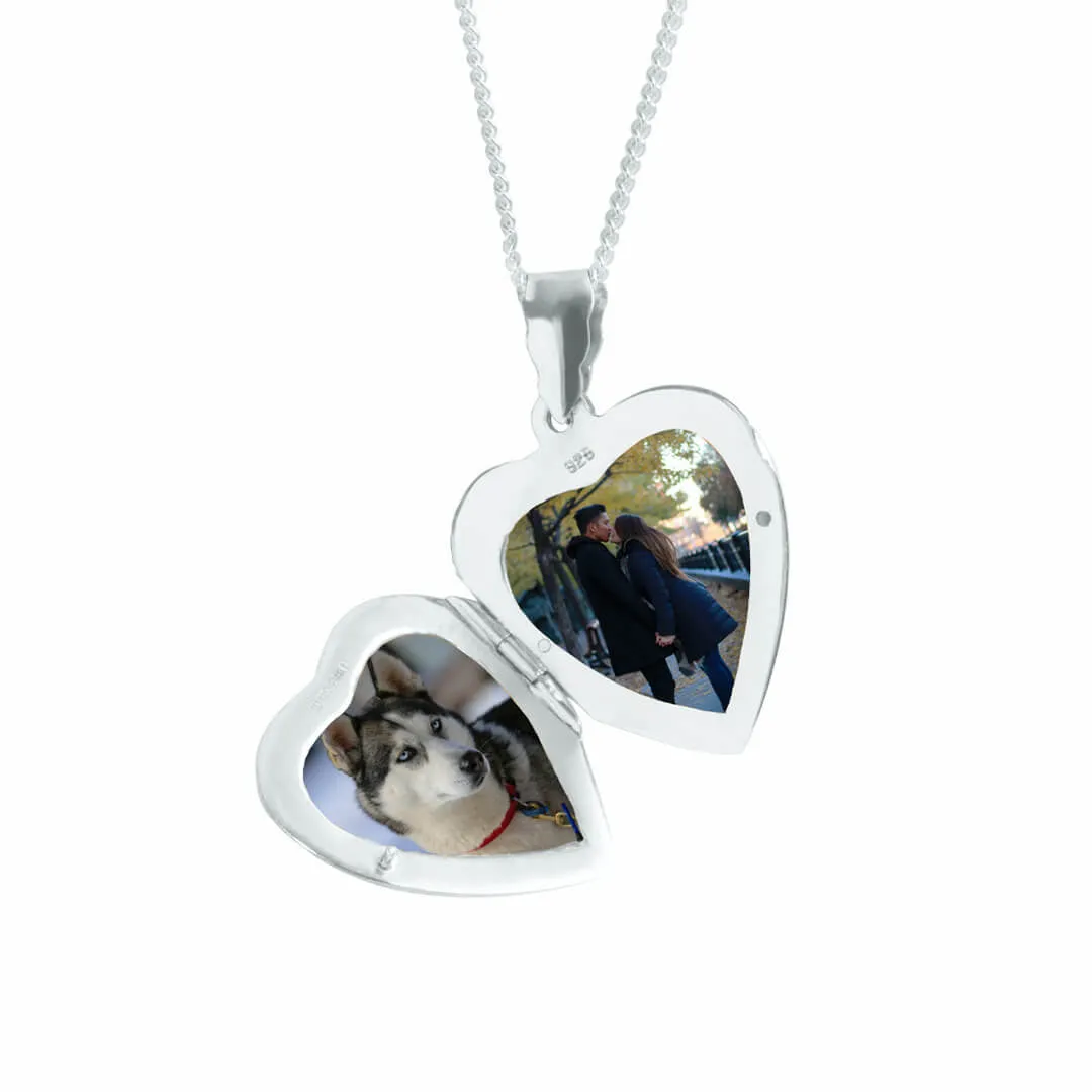 Heart Locket Necklace in Silver