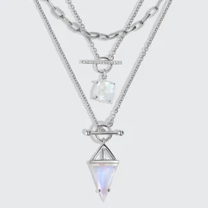 Heroine T Lock & Raw Crystal T Lock Necklaces & Widelink Chain