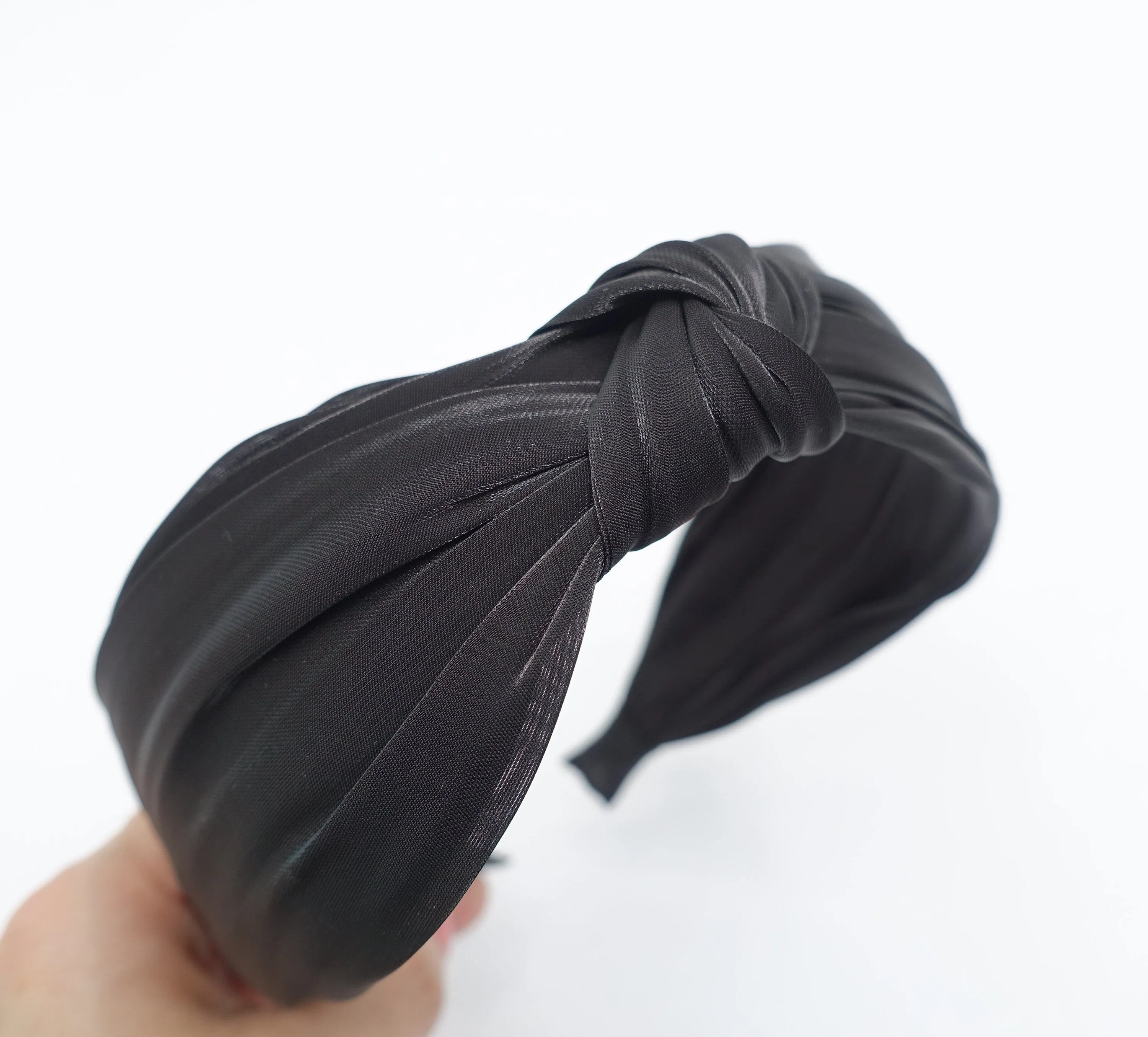 high glossy organza headband knotted hairband women hair accessory