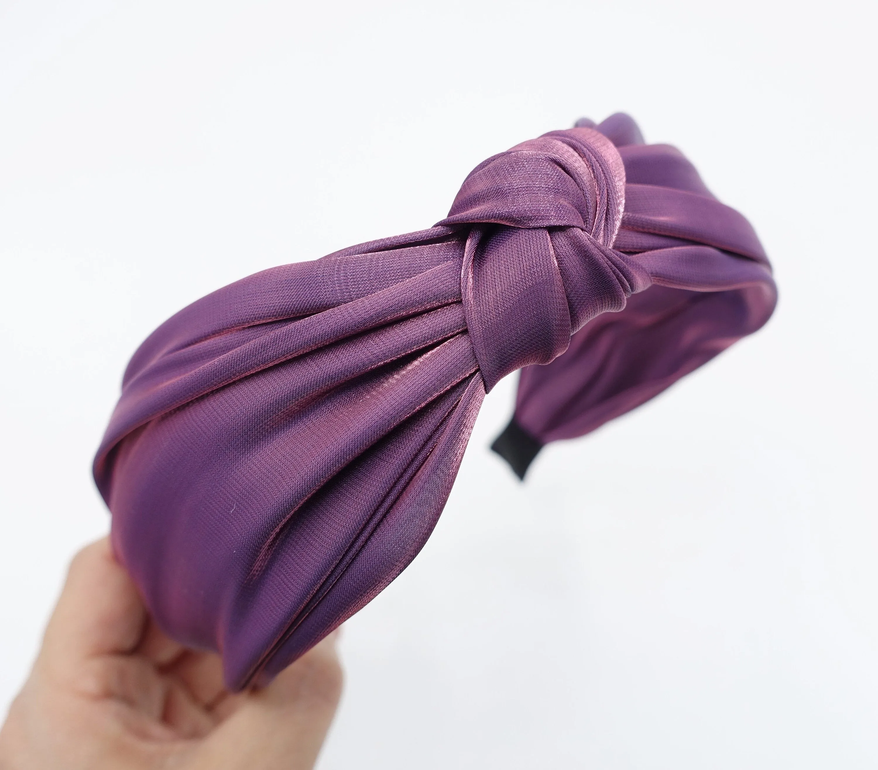 high glossy organza headband knotted hairband women hair accessory