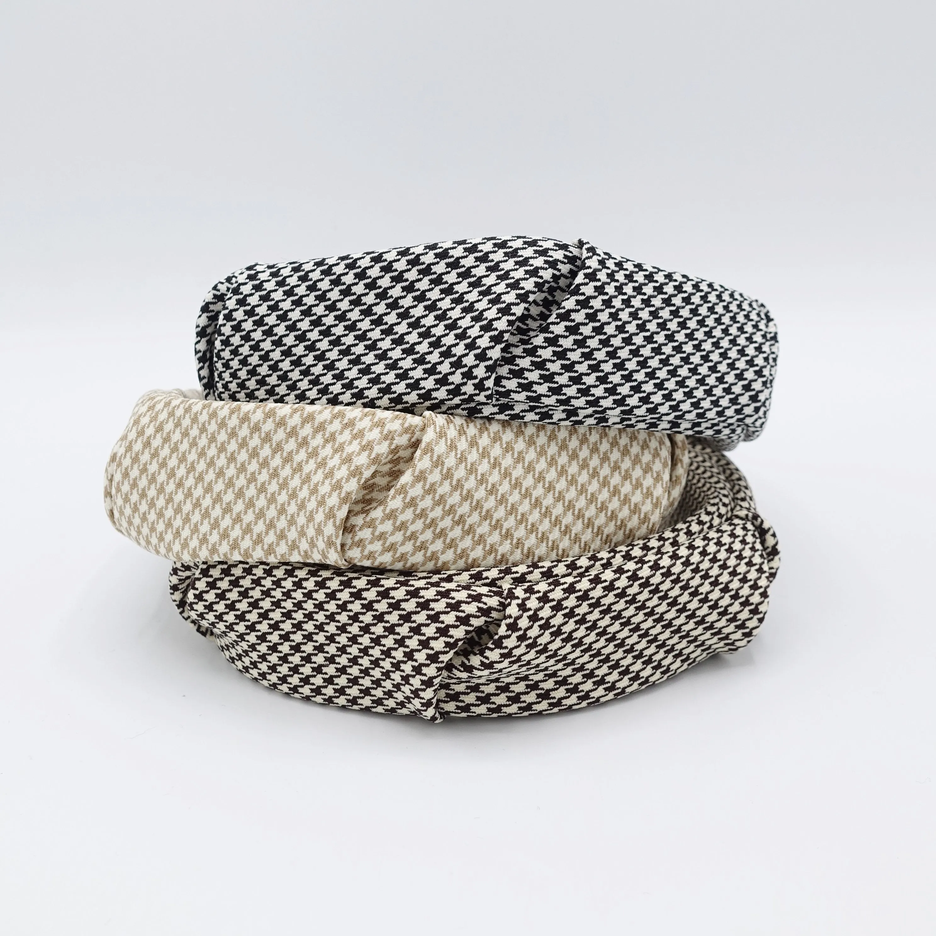 houndstooth headband, pleated headband, classic headband for women