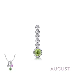 Lafonn August Birthstone Simulated Diamond & Peridot Large Love Pendant BP003PDP