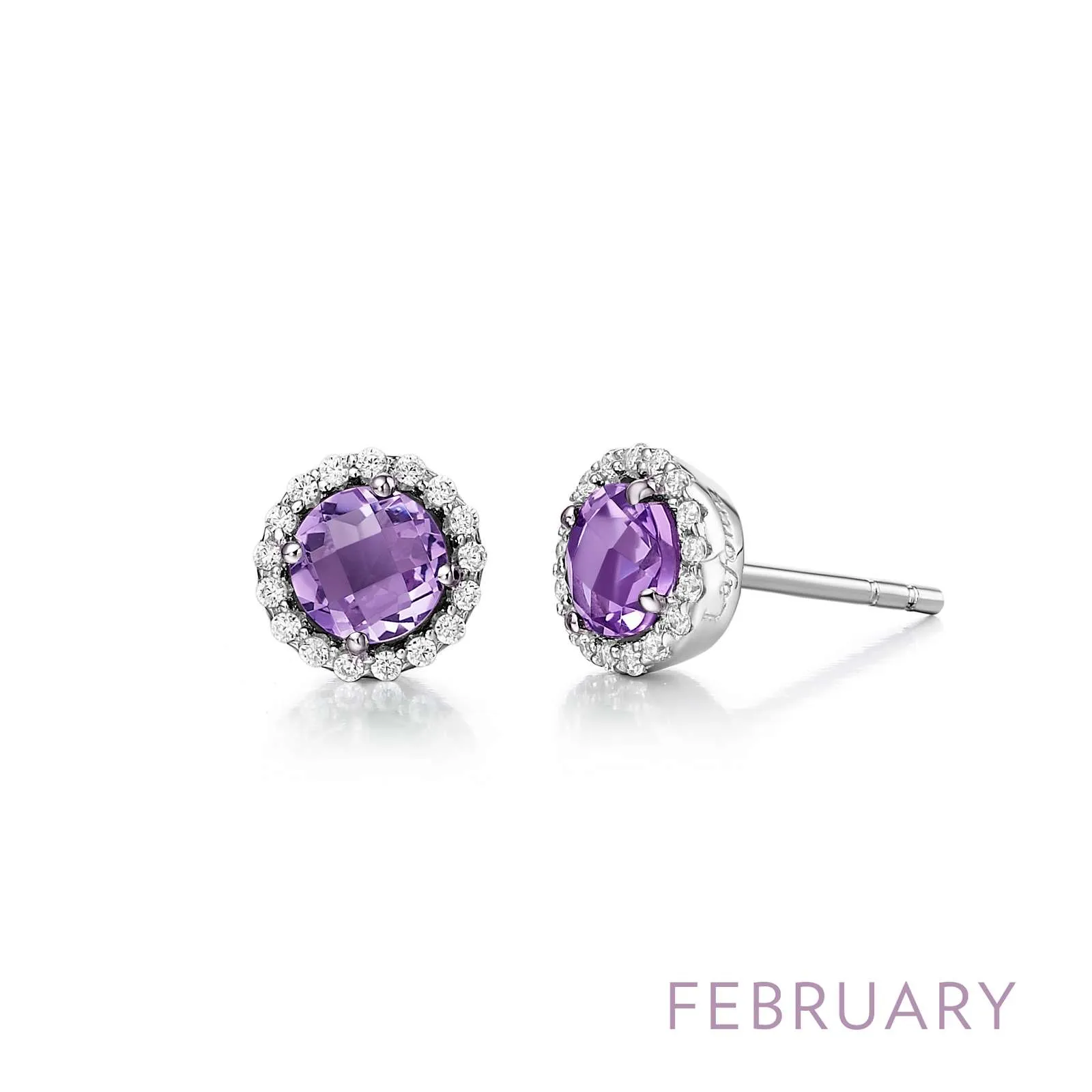 Lafonn Simulated Diamond & Genuine Amethyst Birthstone Earrings - February BE001AMP