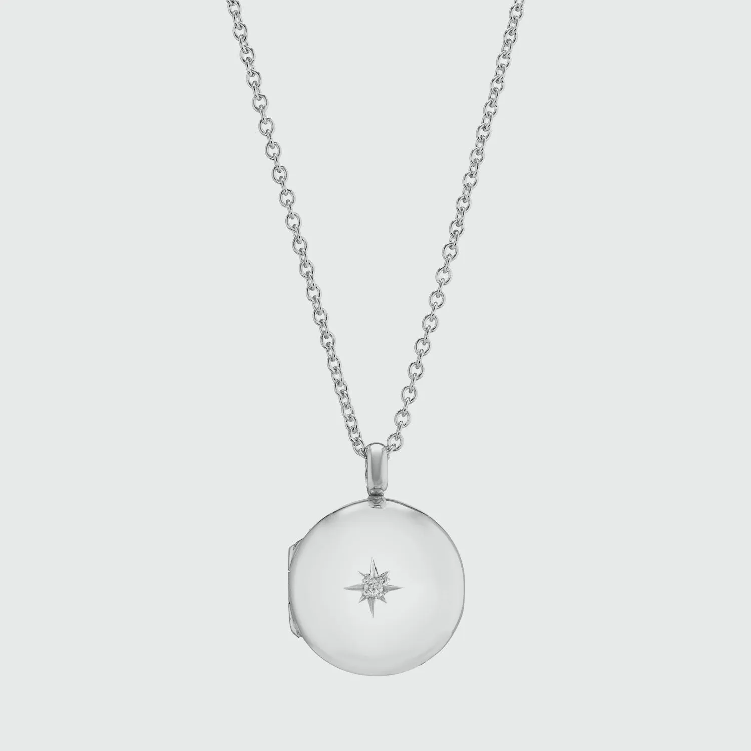 Langton Sterling Silver Diamond Locket Necklace