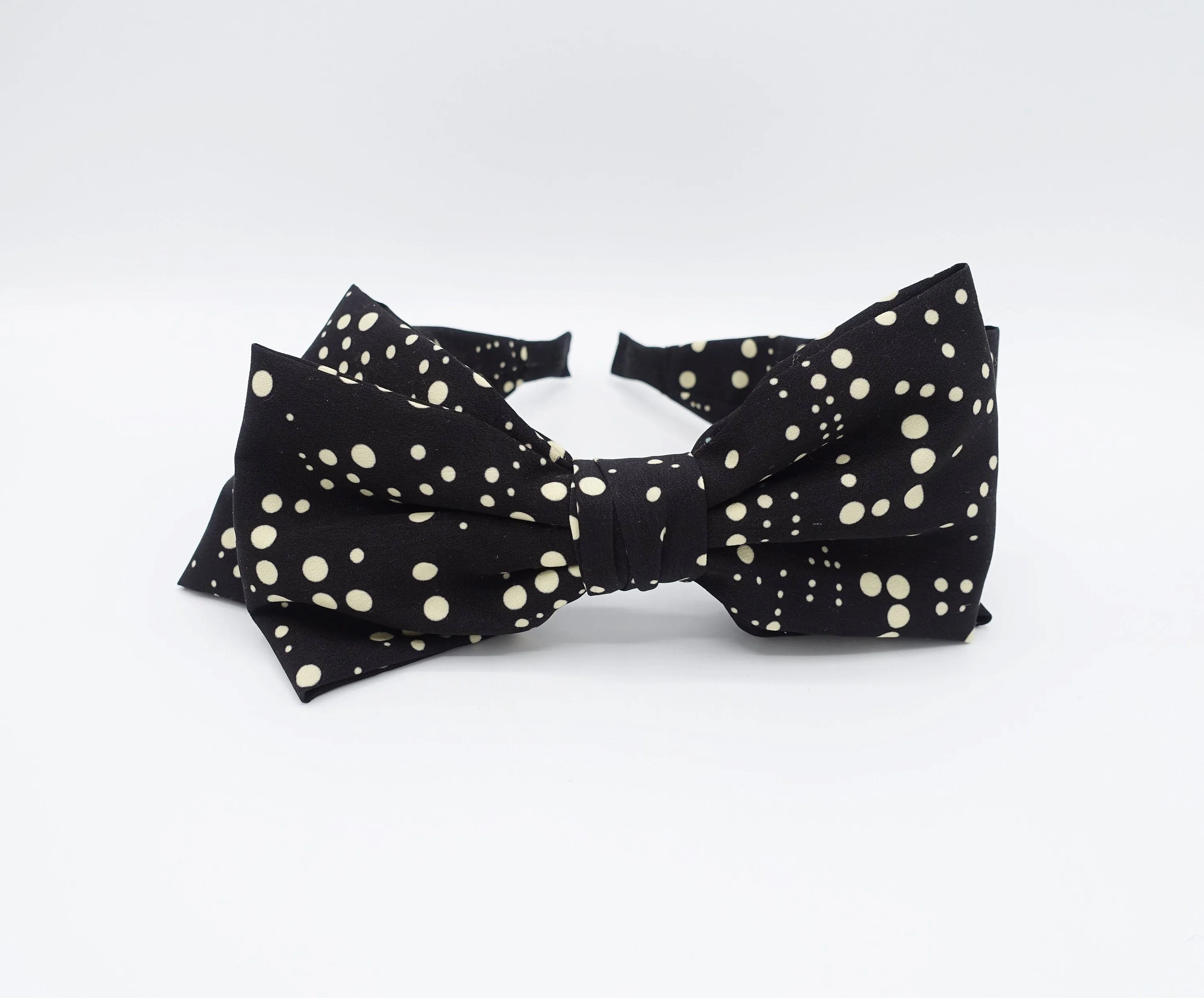 layered bow headband dot print hairband casual hair accessory for women