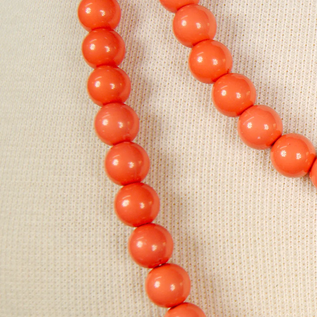 Long Coral Bead Necklace