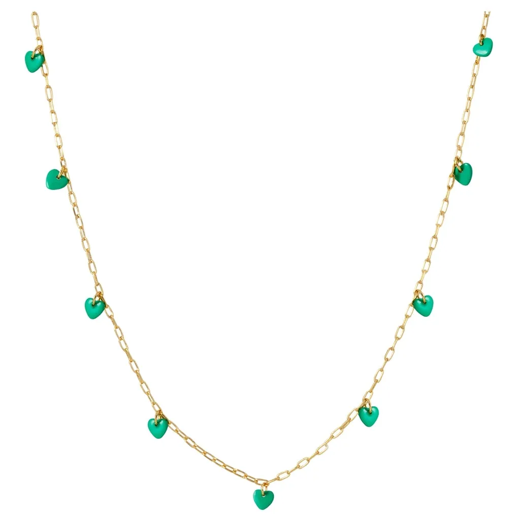 Love U Necklace gold plated - Light Green