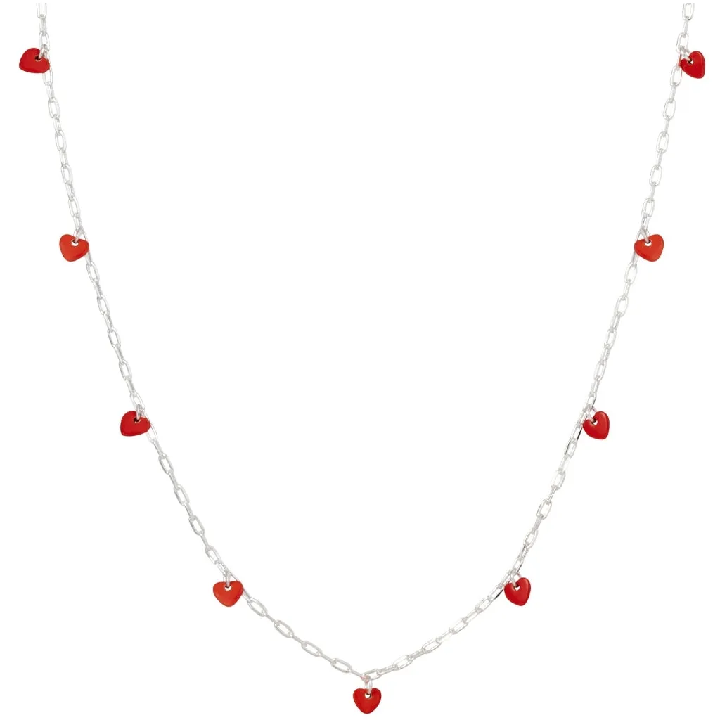 Love U Necklace silver plated - Passion Red