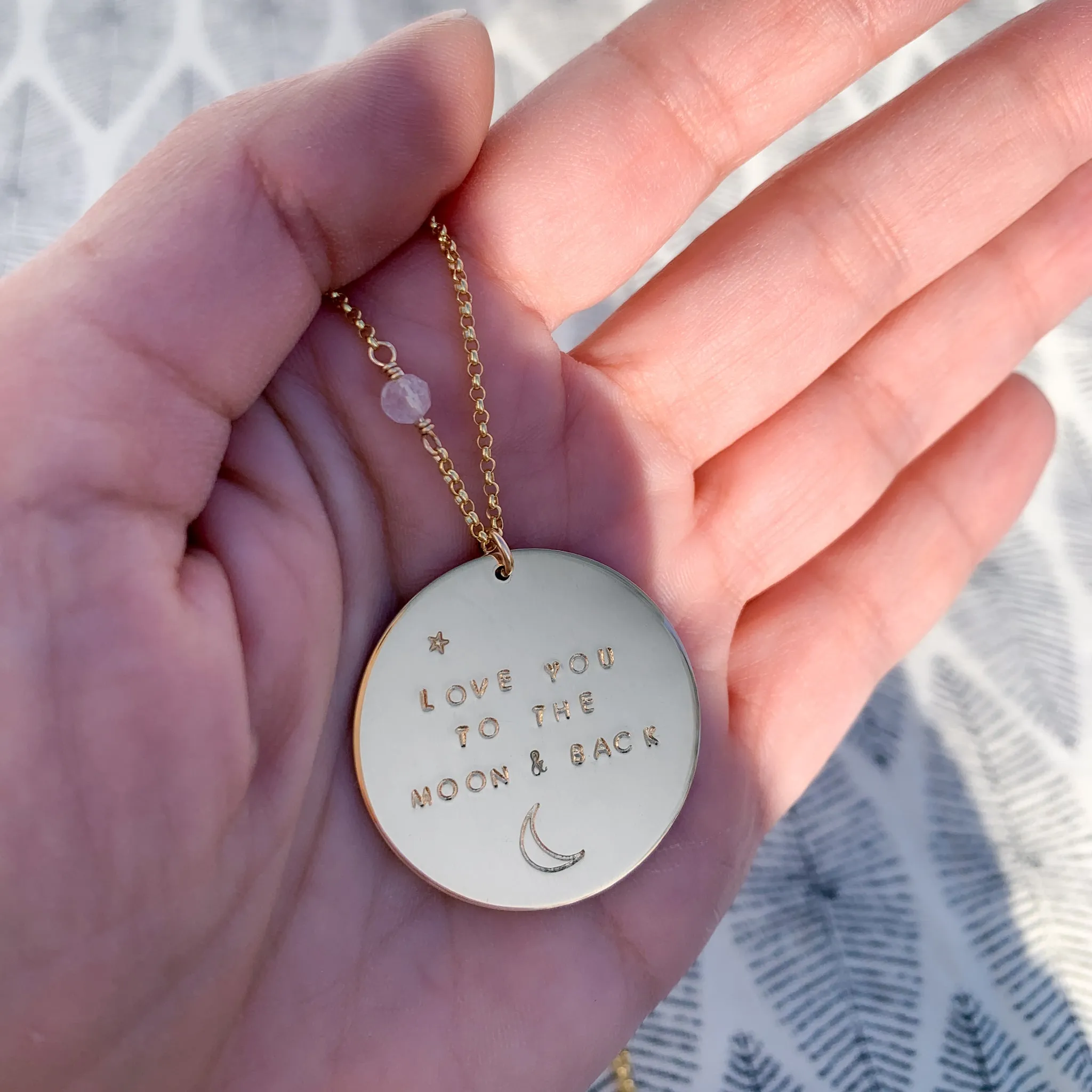 Love You to the Moon and Back Necklace | Gold